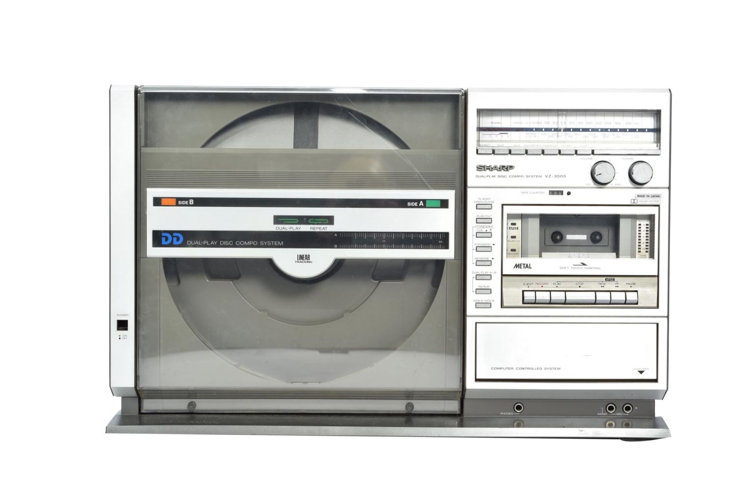 Sharp VZ 3500 music centre with linear tracking record player