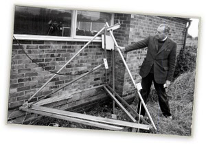 Roy Snelling with stolen satellite